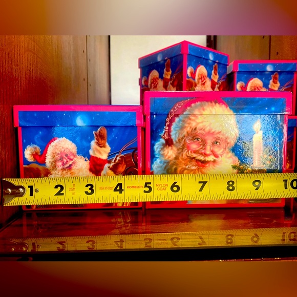 🎅LINDY BOWMAN🎅 7 SANTA CHRISTMAS HOLIDAY GIFT BOXES & 9-CT MINI BOWS NWT🎁 - Picture 7 of 9